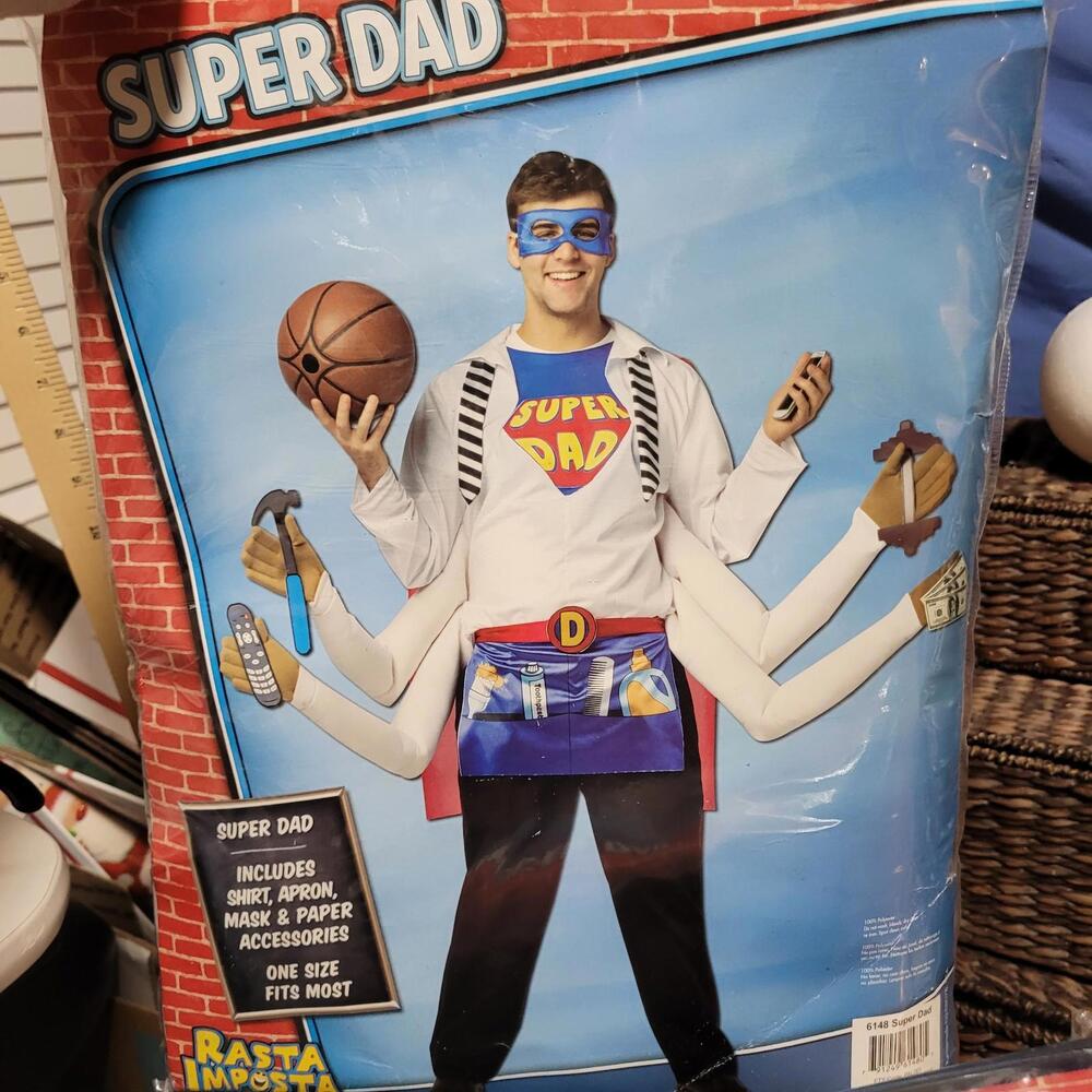 Super Dad Mens Halloween Costume Unique Funny Rasta Imposta Dress Up Superhero - Picture 2 of 5